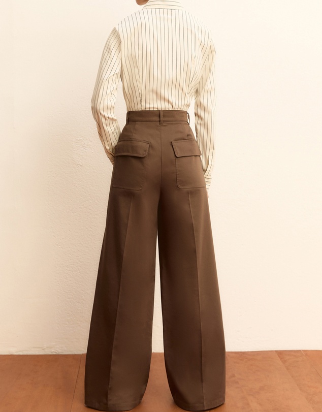 Emme - Khaki Straight Trousers
