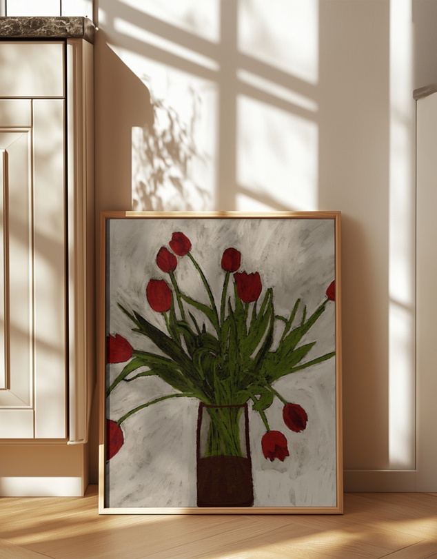 Olive et Oriel - Bouquet Of Tulips by Shatha Al Dafai Art Print