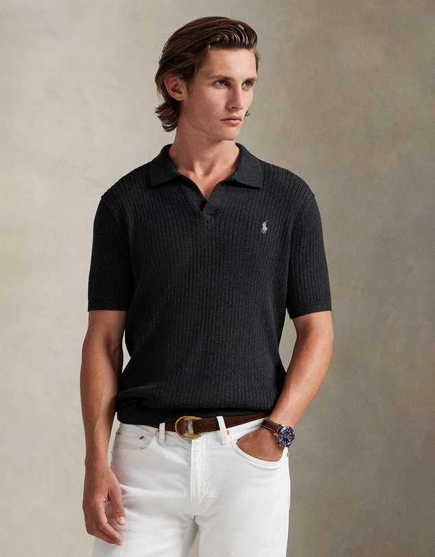 Polo Ralph Lauren - Rib-Knit Cotton Johnny-Collar Sweater