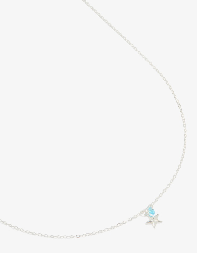 Lovisa - Sterling Silver Blue Cubic Zirconia & Starfish Pendant Necklace