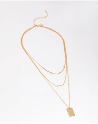 Lovisa - Gold Plated Rectangular Layered Necklace
