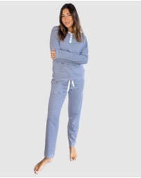 Sant And Abel - Women's Marina Jersey Knit Stripe Long PJ Set