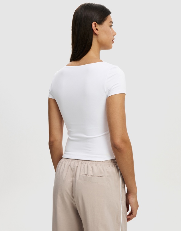 Cotton On Body Active - Ultra Soft Square Neck Fitted T-Shirt