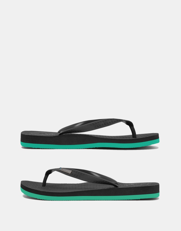 Boomerangz Footwear - Men's Black/Teal Thongs with arch support and 2 x interchangeable straps