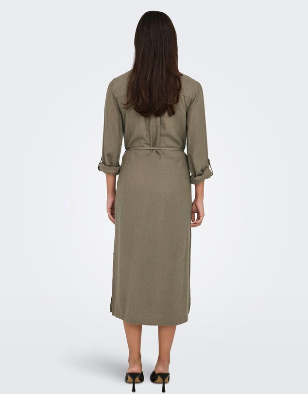ONLY - Caro Linen Midi Shirt Dress