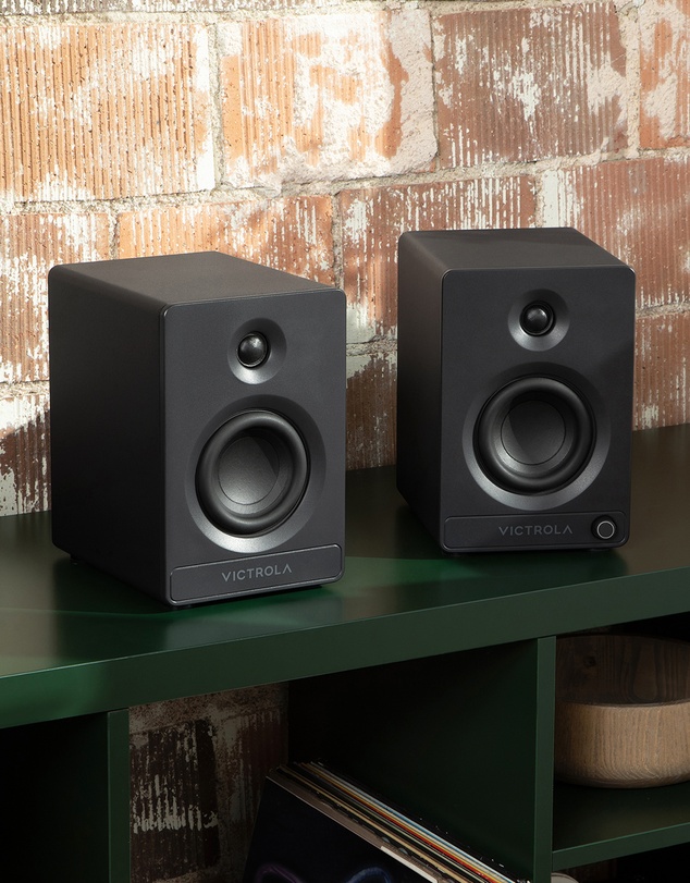 Victrola - Victrola Tempo Bookshelf Speakers - Black