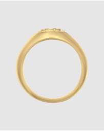 Kuzzoi - ICONIC EXCLUSIVE - Ring Male Chunky Rose 925 Sterling Silver Gold Plated