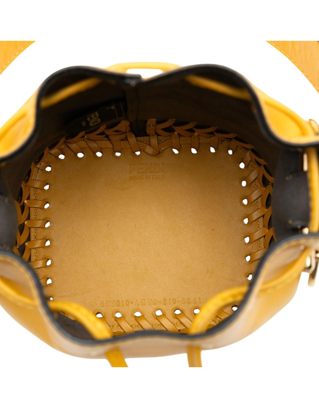 Pre-Loved by Azura Reborn - Pre-Loved Mini Embossed Leather Whipstitch Mon Tresor Bucket Bag