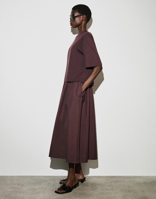 COS - Contrast-Panel Boat-Neck Midi Dress