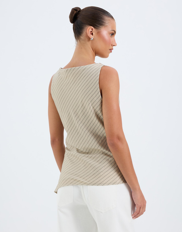 Calli - Frankie Stripe Cowl Neck Top