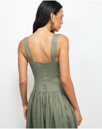 AERE - Tiara Linen Midi Dress