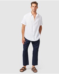 Vacay Swimwear - S/S White Linen Shirt