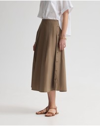 Oxford - Harlow Snap Midi Skirt