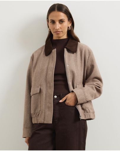 Brown Herringbone