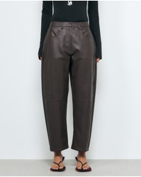 AERE - Sienna PU Barrel Leg Pants
