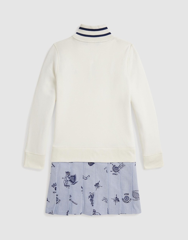Polo Ralph Lauren - Print-Skirt Terry Quarter-Zip Dress - ICONIC EXCLUSIVE - Teens