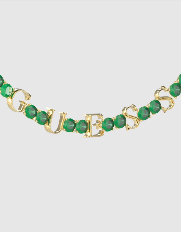 GUESS - Arm Party Gold Tone Green Crystal Bracelet