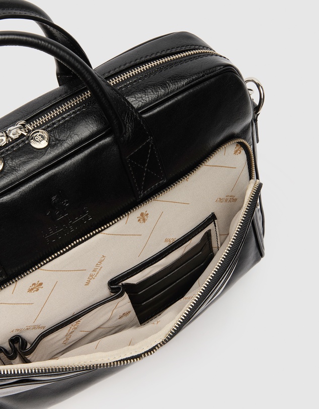 Republic of Florence - Pretoria Black Leather Laptop Briefcase