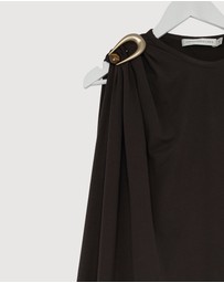 Revibe - Repaired Christopher Esber Stone Pin Column Tee Dress - AU 14