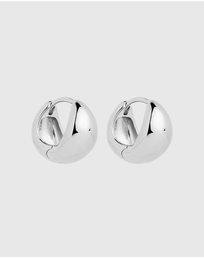 Najo - La Muse Silver Huggie Earrings