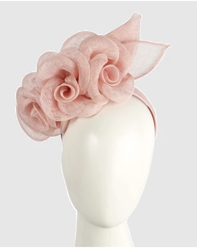 Max Alexander - Blush Flower Sinamay Fascinator Headband
