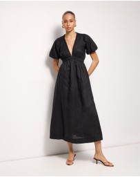 AERE - Tyrah Linen Midi Dress