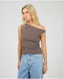 All About Eve - Kylie Stripe Top Brown