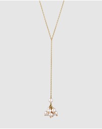 Elli Jewelry - Necklace Pearl Y-Shape Bridal 925 Sterling Silver Gold-Plated