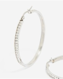 Lovisa - Waterproof Stainless Steel Diamante Hoop Earrings 45 MM