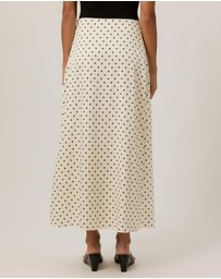 Tussah - Satin Polka Dot Maxi Skirt
