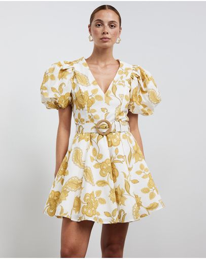 Golden Floral Print