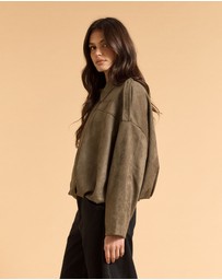 MVN - Faux Suede Bomber Jacket