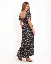 Petal & Pup - Cecelia Puff Sleeve Maxi Dress - Black Floral