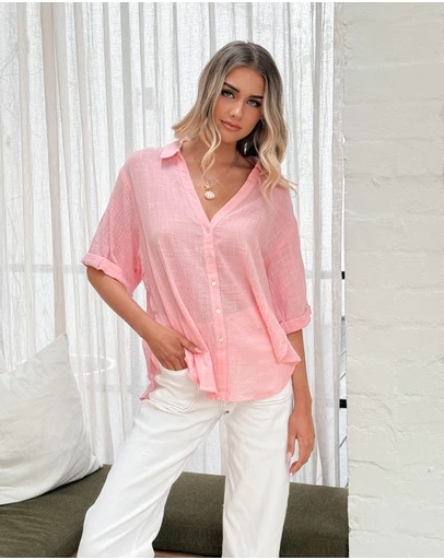 Esther & Co - Fraise Top - Pink
