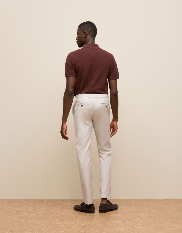 Trenery - Tailored Fit Dobby Twill Pant in Stone