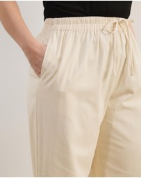 Atmos&Here Curvy - Willow Piping Cotton Twill Pants
