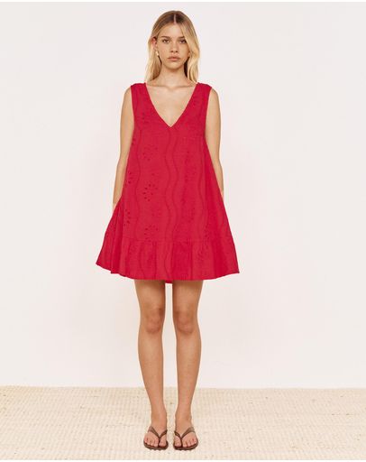 Red Broderie Anglaise