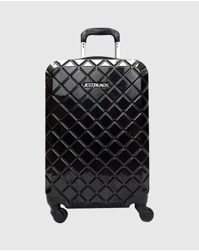 JETT BLACK - Check Black Carry On Small Suitcase