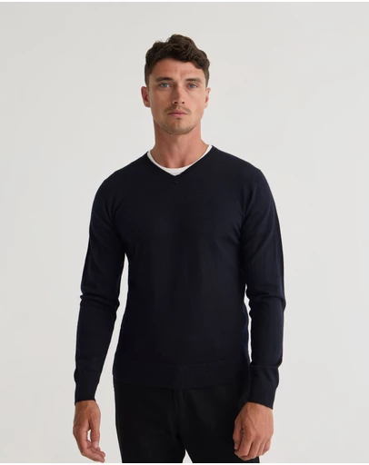 Oxford - Basic V-Neck Pure Wool Pullover