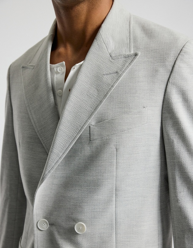 Calibre - Tech Seersucker Double Breasted Blazer Silver