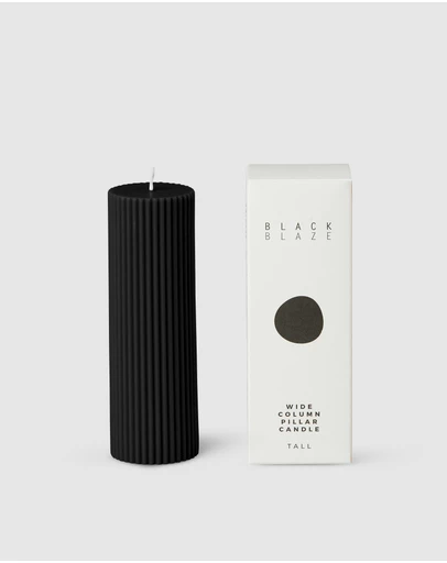 Black Blaze - Wide Column Pillar Candle