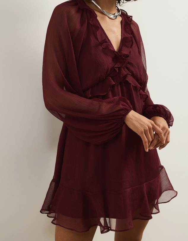 Atmos&Here - Benni Boho Mini Dress With Ruffle Detail