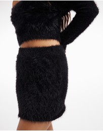 Dazie - Love Birds Mini Fluffy Knit Skirt
