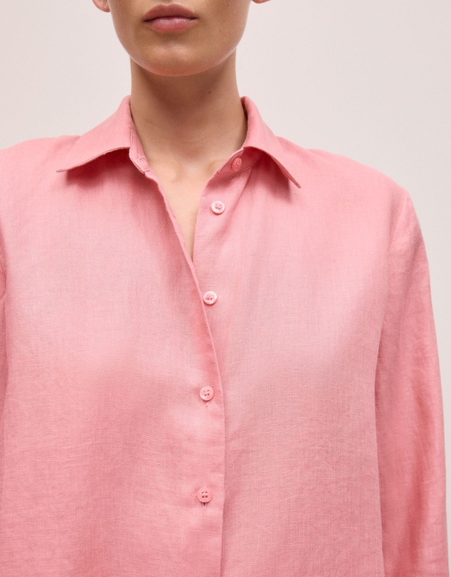 Trenery - Linen Classic Shirt in Dusty Rose