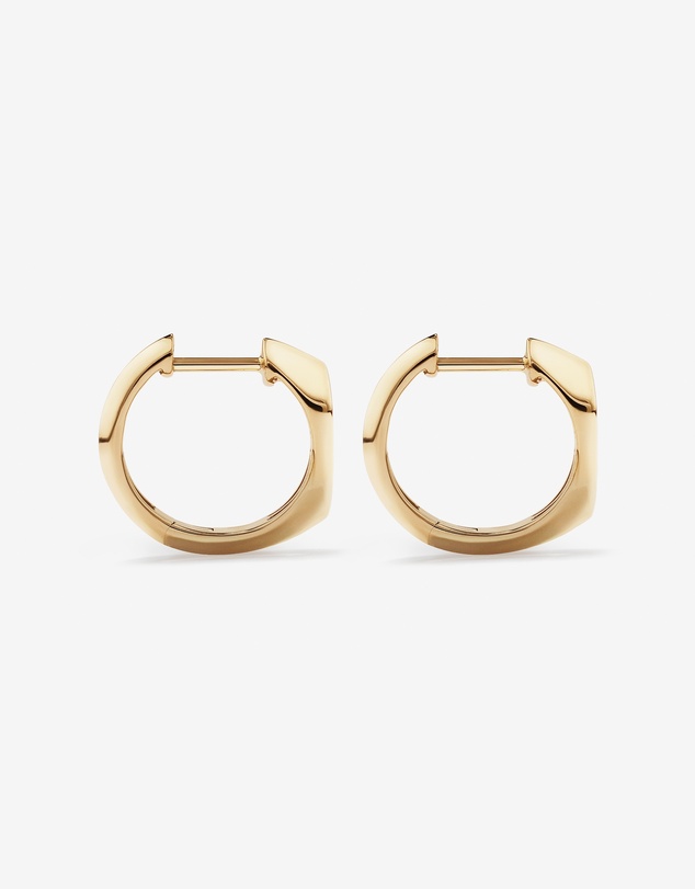 Michael Hill - Diamond Star Accent Signet Huggie Hoop Earrings in 10kt Yellow Gold