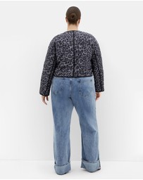City Chic - Quilted Animal Print Jacket