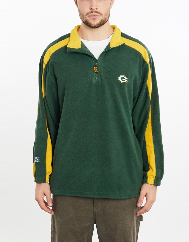 Vintage by The Real Deal - Pre Loved - Vintage NFL Green Bay Packers Quarter Zip Fleece Sweatshirt
