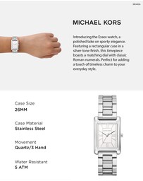 Michael Kors - Essex Silver Tone Analogue Watch