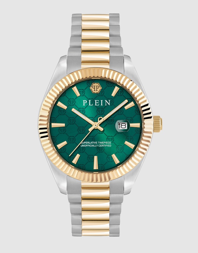 Philipp Plein - Philipp Plein Date Superlative 40mm Green Dial Watch & Gold-Tone Bracelet Gift Set