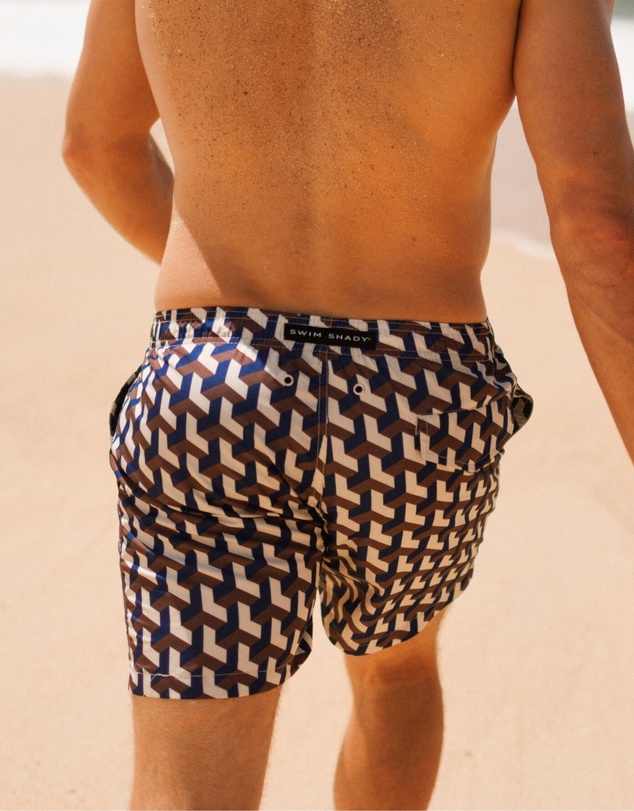 Swim Shady - Cobalt Geo Swim Shorts